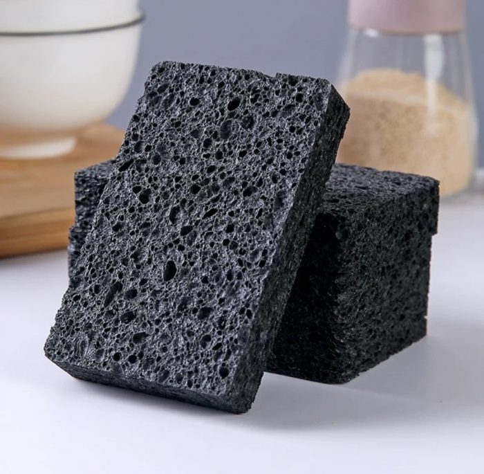 Губка черная, целлюлоза 1шт