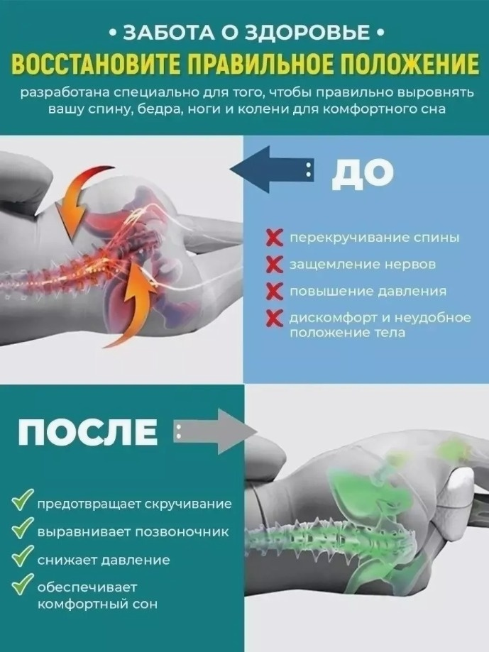 Ортопедическая подушка для ног 2buy.kz 22x33 см, мемориформ — изображение 3