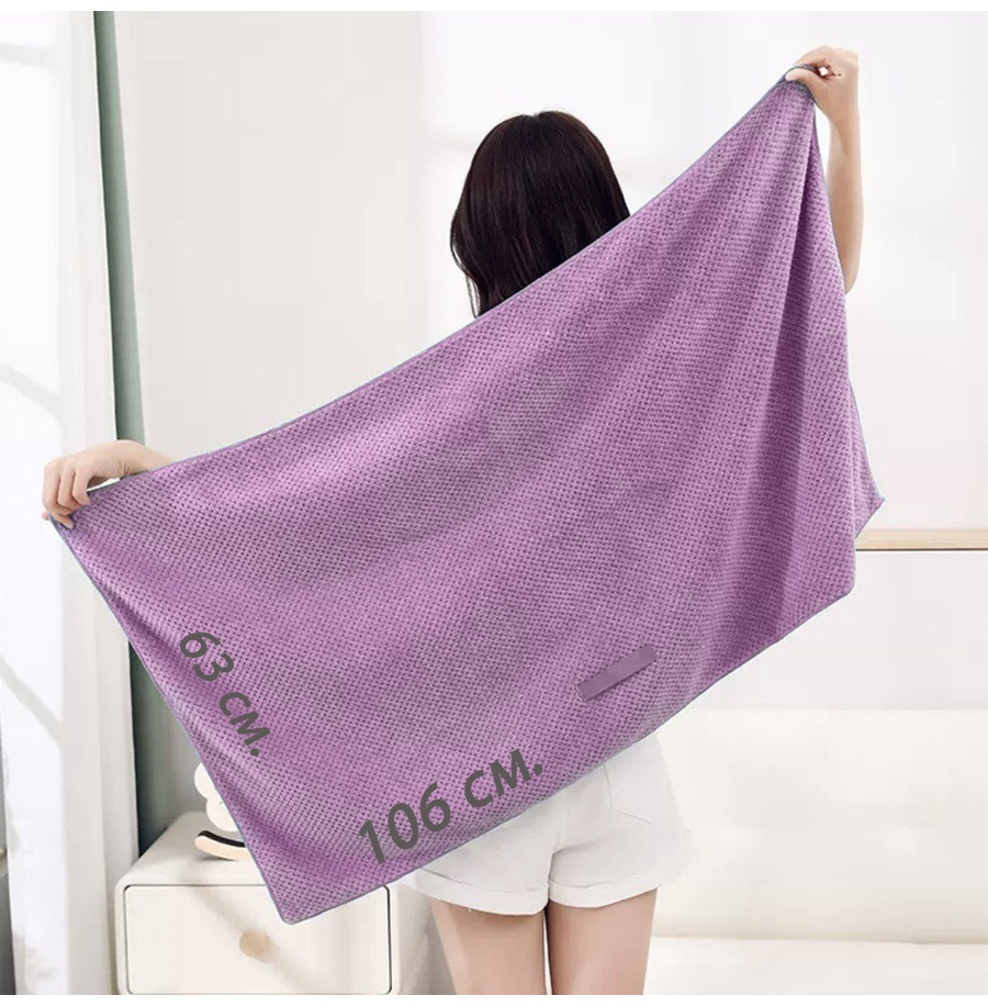 Полотенце, чалма для волос, фиолетовое — изображение 3