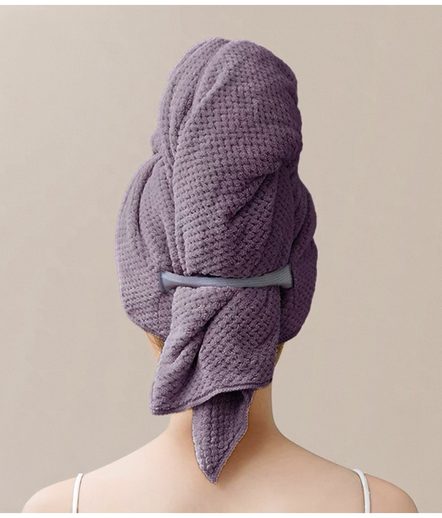 Полотенце, чалма для волос, фиолетовое — изображение 5