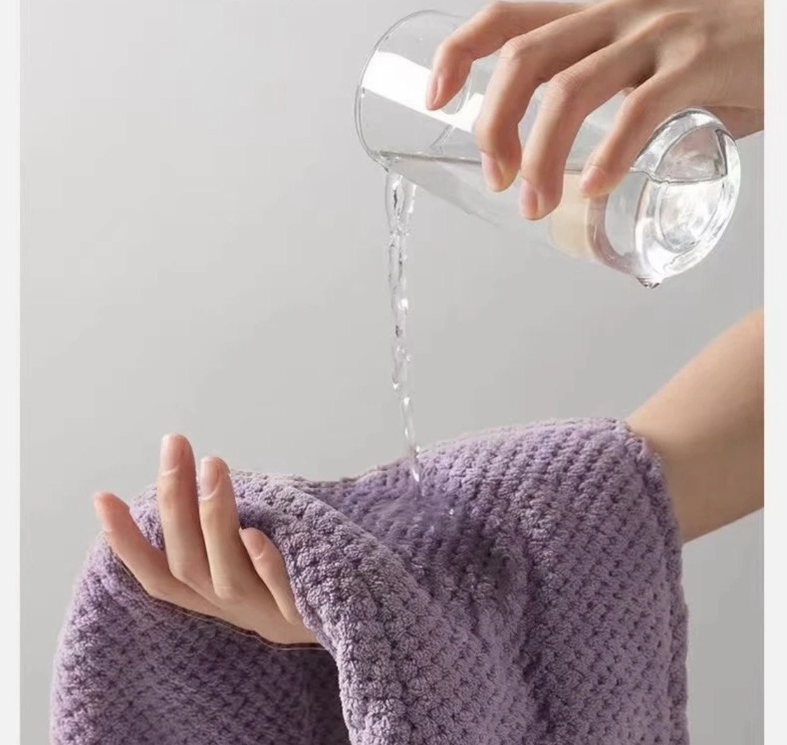 Полотенце, чалма для волос, фиолетовое — изображение 6