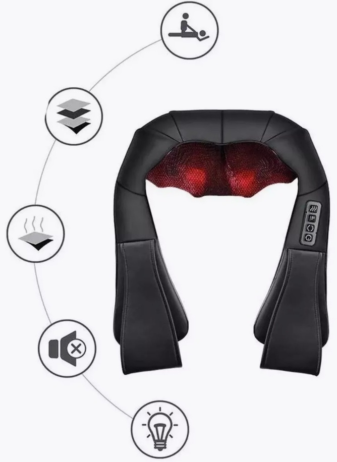 Массажер 2buy.kz S-330 воротник 3D-массаж, вибрационный, надавливающий, разминающий — изображение 4