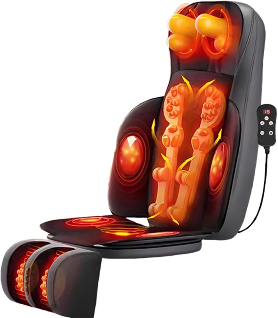 Массажер 2buy.kz НК-0010 накладка на спинку стула 3D-массаж, вибрационный, разогревающий, шиацу, компрессионный — изображение 2